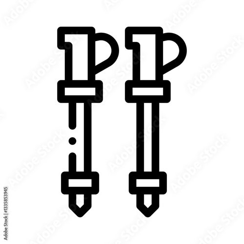 trekking poles line icon
