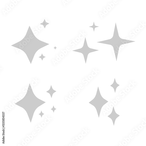 Collection of Sparkle and Twinkle Star Icons in Various Styles