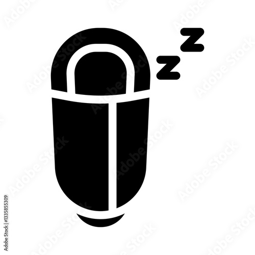 sleeping bag glyph icon