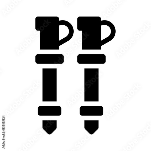 trekking poles glyph icon