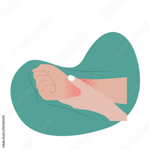 wrist injury. Cramps in the hand or wrist.hand holding painful wrist,carpal tunnel syndrome,