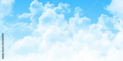 Beautiful blue sky clouds for background. Cloudy sky in summer with bright turquoise morning.