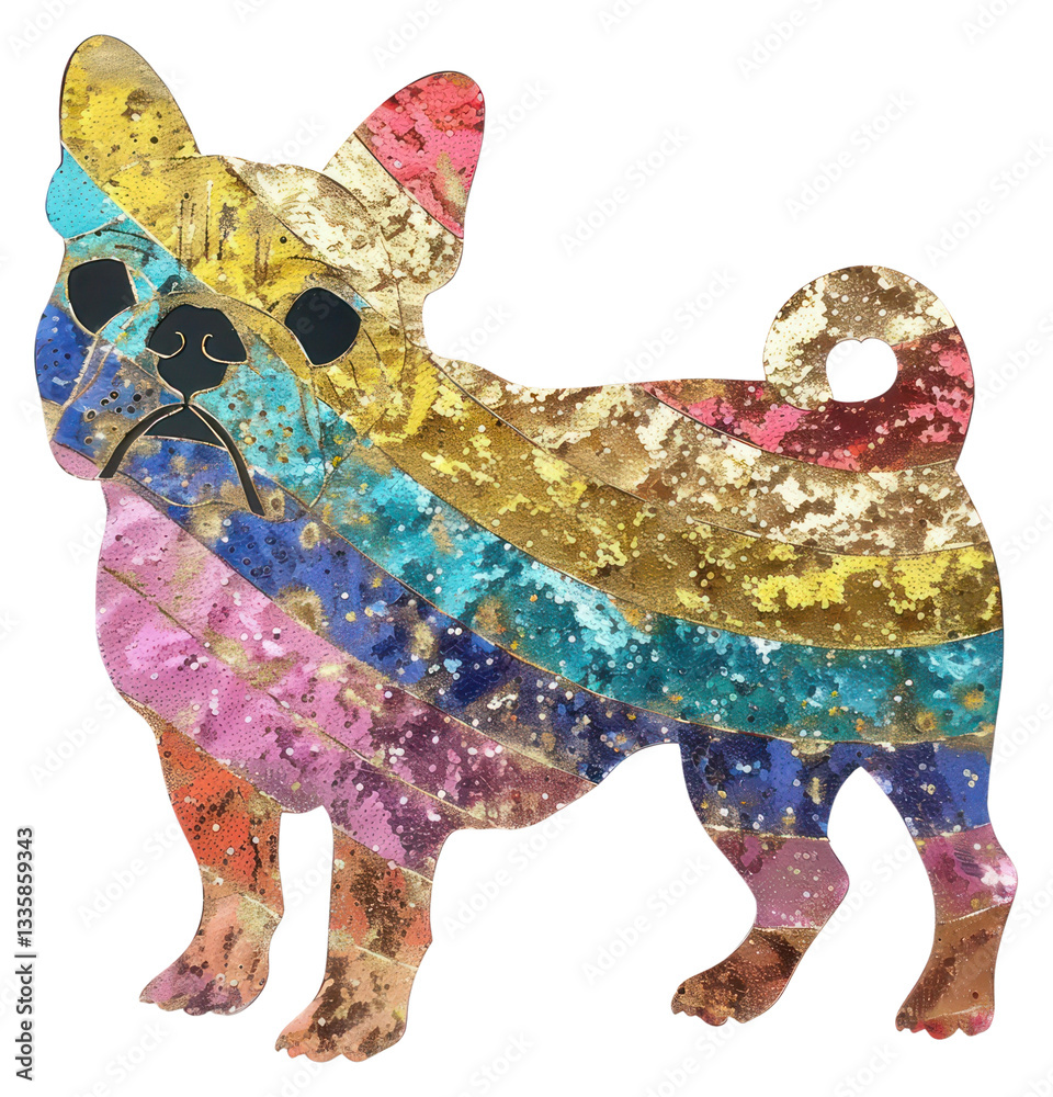 Obraz premium PNG Dog shape collage cutouts figurine reptile animal.