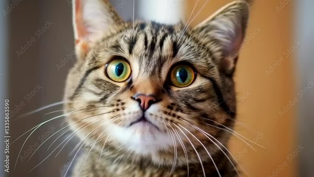 Close-up Portrait of a Curious Tabby Cat Close-up Portrait of a Curious Tabby Cat