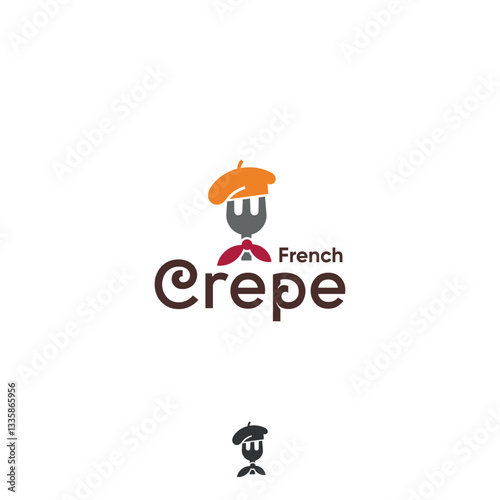 french crepe cafe restaurant logo