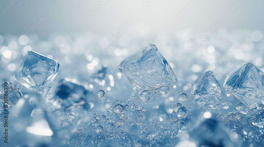 A macro shot of the texture of ice on a frozen lake, showing delicate air bubbles A macro shot of the texture of ice on a frozen lake, showing delicate air bubbles