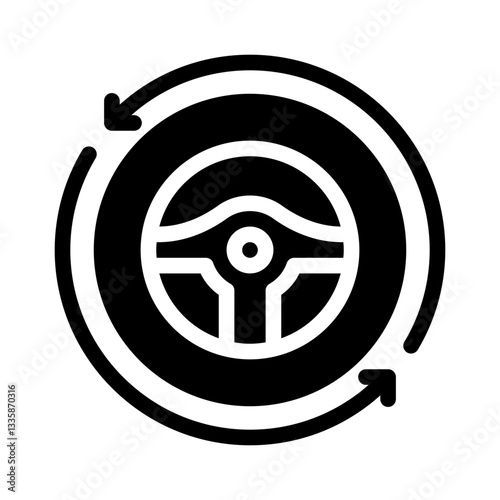 driverless car glyph icon
