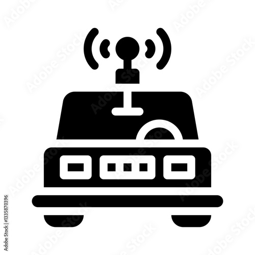 self driving car glyph icon