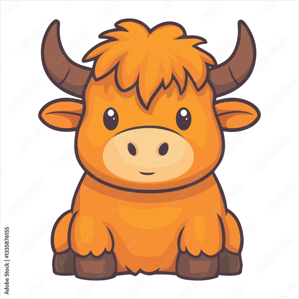 Playful Baby Highland Cow Kawaii Design
Playful Baby Highland Cow Kawaii Design