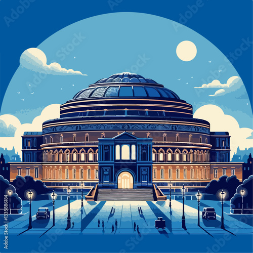 royal albert hall vector illustration