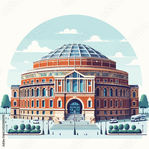 royal albert hall vector illustration