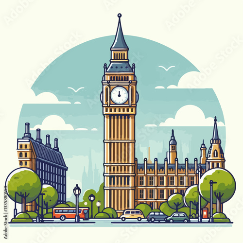 big ben vector illustration
