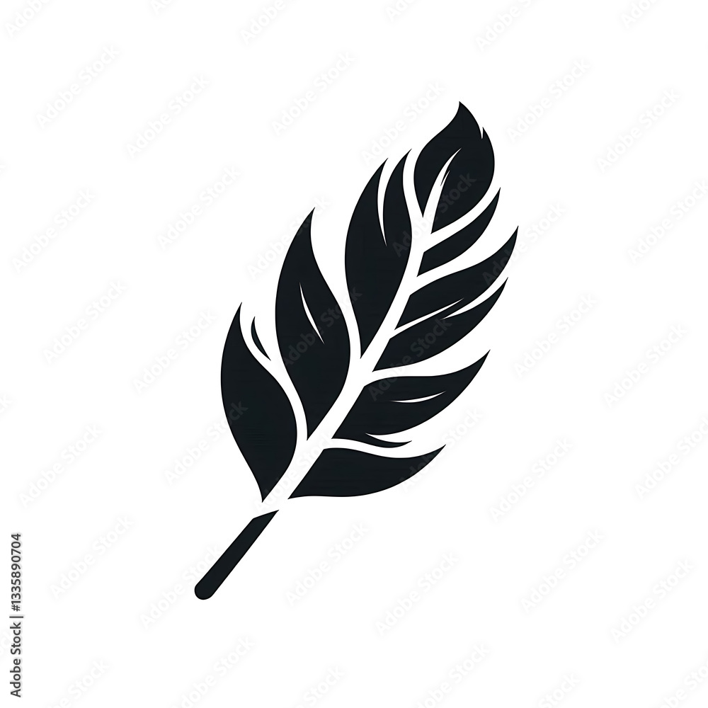 Feather logo icon of silhouette