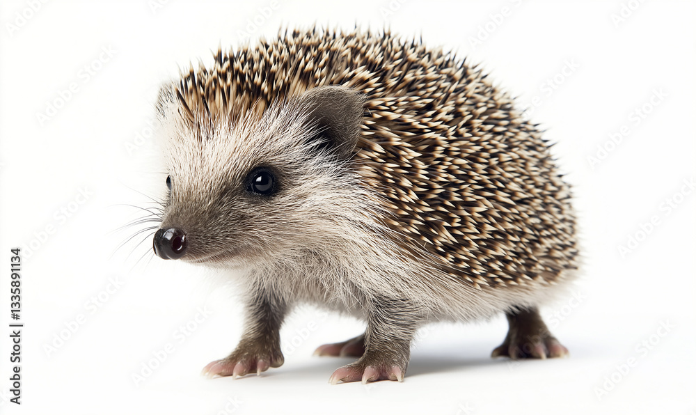 Obraz premium Cute hedgehog isolated on a white background.