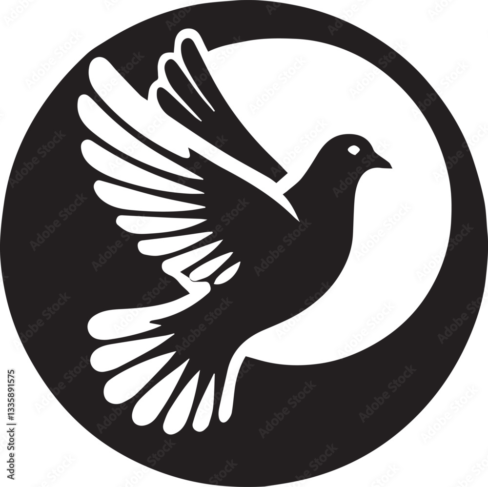 Obraz premium bird, feather, flying, freedom, dove, pigeon, animal, symbol, vector, peace