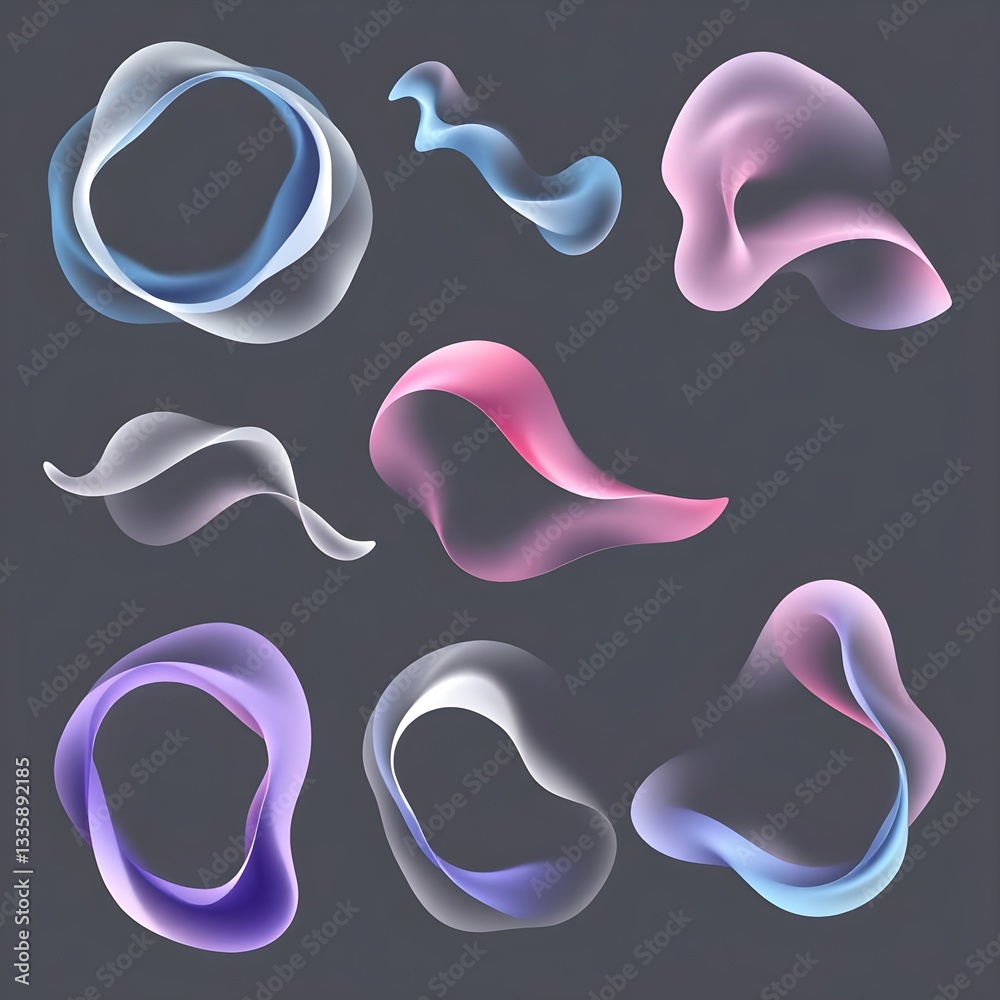 Elegant Abstract Transparent Graphic Elements for Modern Design