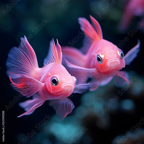 Cute, pink colored fishes professional taken photo