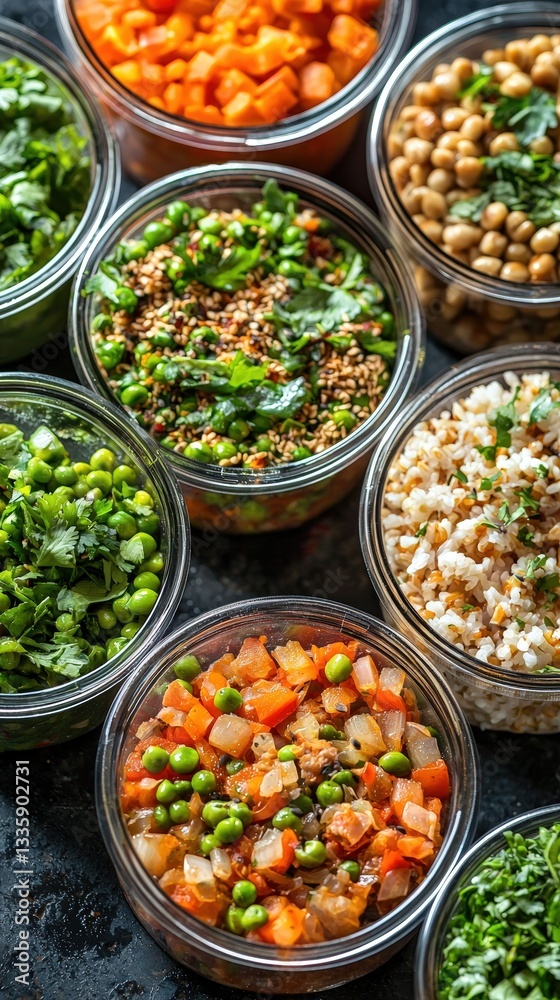 Assorted fresh vegetables displayed in elegant glass containers showcasing healthy eating choices Assorted fresh vegetables displayed in elegant glass containers showcasing healthy eating choices