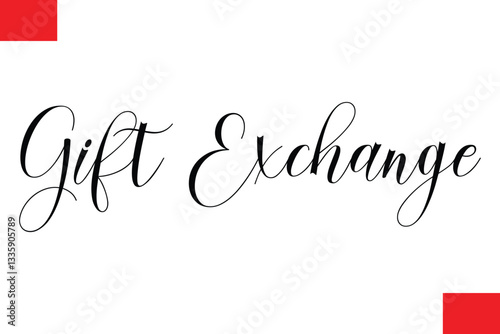Gift Exchange Typography Christmas Text