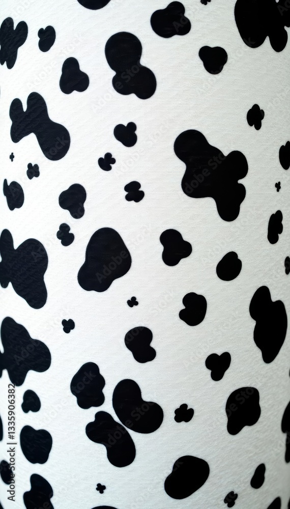 Seamless black and white dalmatian dog skin pattern on fabric, black, seamless Seamless black and white dalmatian dog skin pattern on fabric, black, seamless