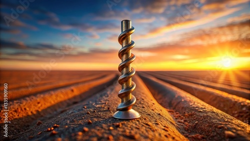 Golden Spiral in the Sunset's Embrace A Symbol of Growth and Potential in Arable Land