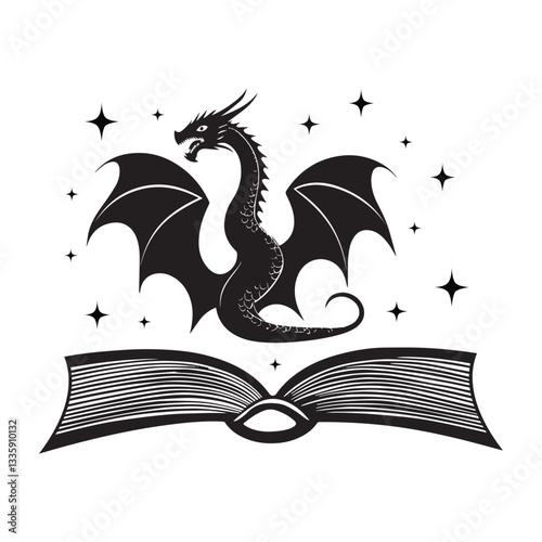 Fantasy book Vector illustration, magical book reader design