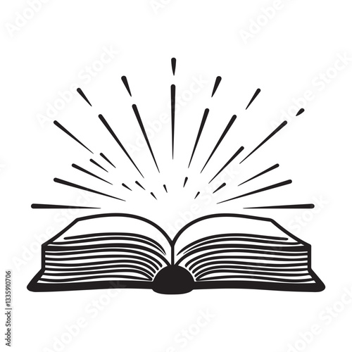 Fantasy book Vector illustration, magical book reader design