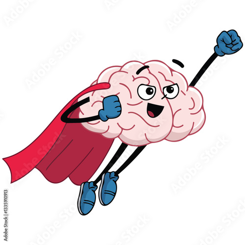 Superhero Brain Fun Cartoon Genius Character