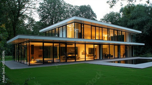 Modern Dutch home with large windows, clean lines, and stylish minimalist decor. --chaos 20 --ar 16:9 --quality 2 --v 6.1 Job ID: f31a7644-cf75-4749-898c-84a9fa8702f4