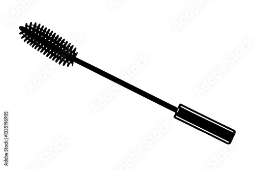  mascara wand with bristles silhouette vector