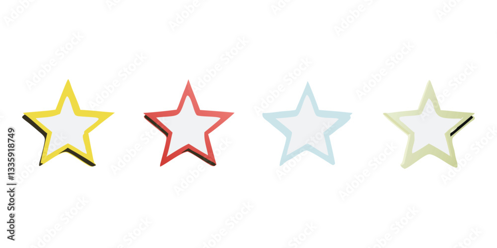 Star Rating Icons - Colorful Outline Design Star Rating Icons - Colorful Outline Design
