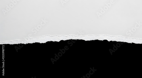 Horizontal Torn Paper with Black Background
