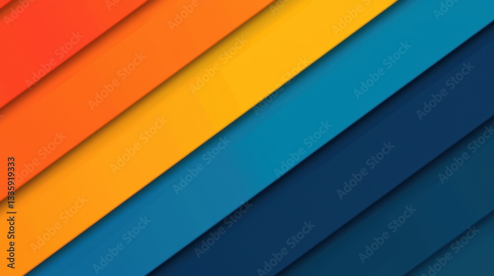 Fototapeta premium A vibrant abstract composition of overlapping diagonal stripes in various colors.