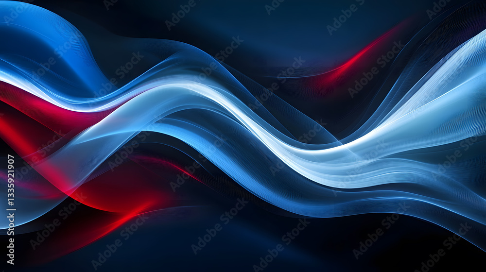 Obraz premium Red and blue gradient dynamic line background image