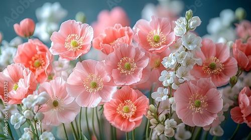 Blooming floral arrangement indoor setting photography colorful atmosphere close-up nature's beauty