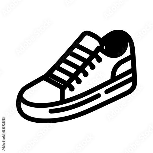 Sneaker silhouette icon for footwear design