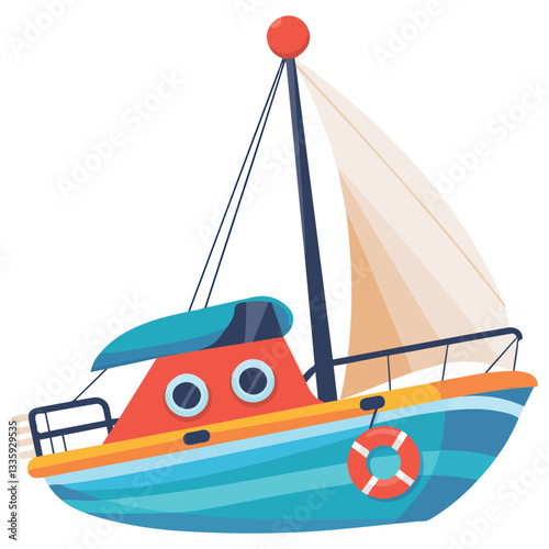 Cute Sailing Boat Scandinavian Nursery Art Clipart