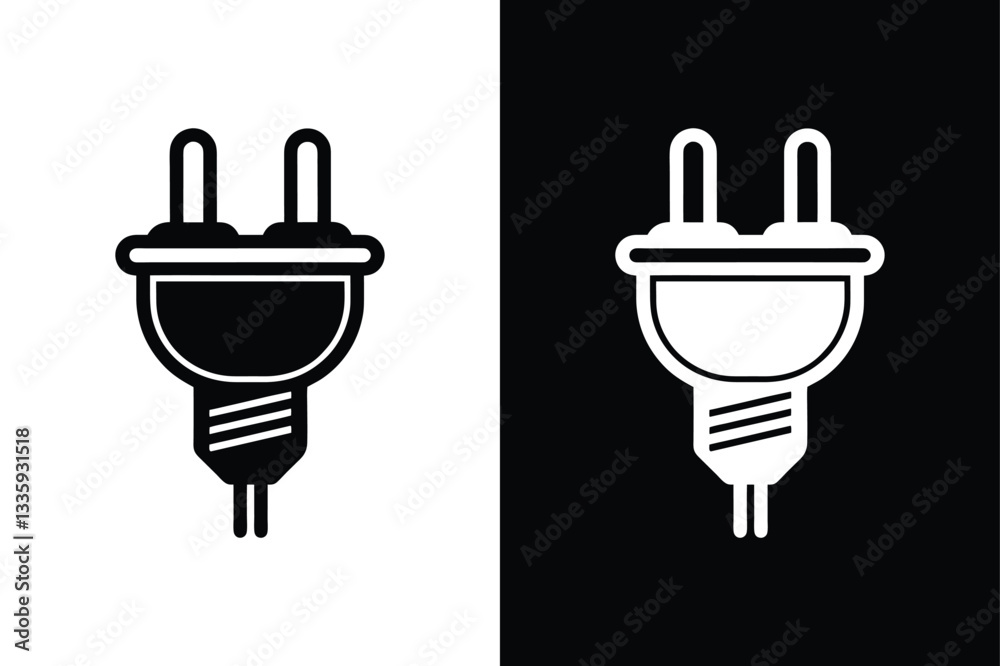 Obraz premium Electric Socket with Plug Icon. Connection & Disconnection Concept