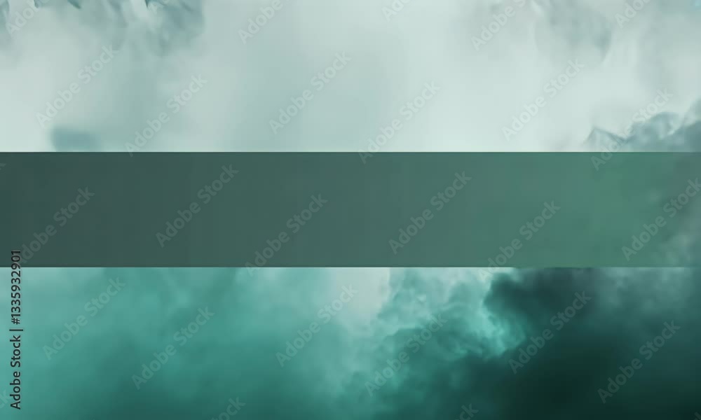 a minimalist video showcasing a green rectangular shape floating over a soft cloudy sky, designed for smooth stinger transition effects