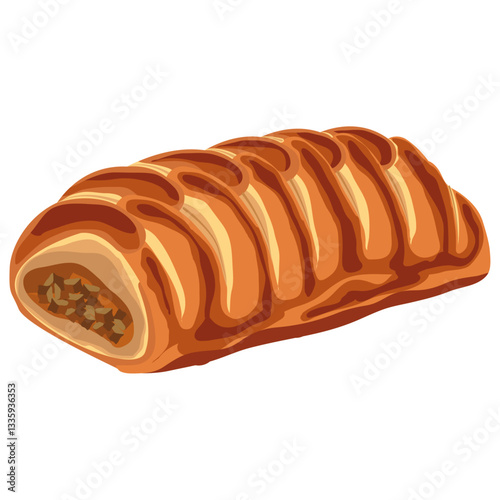 apple strudel, Baked apple strudel .