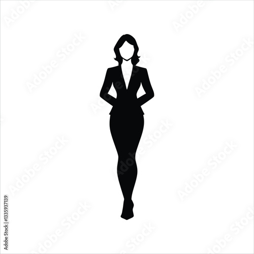 Vector logo business professional, business professional icon, confident silhouette, esport vector logo entrepreneur on white background, success emblem