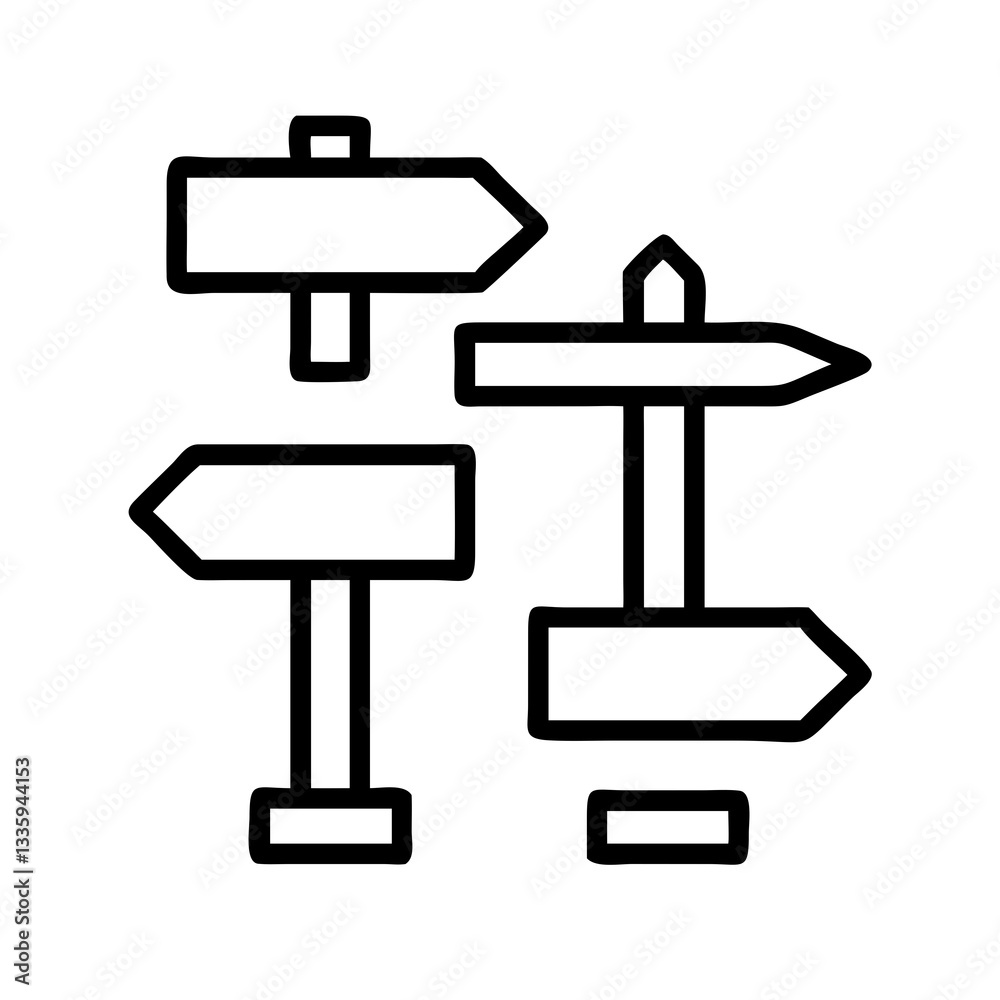 Signpost Direction Icon – Road Navigation Symbol Vector Signpost Direction Icon – Road Navigation Symbol Vector
