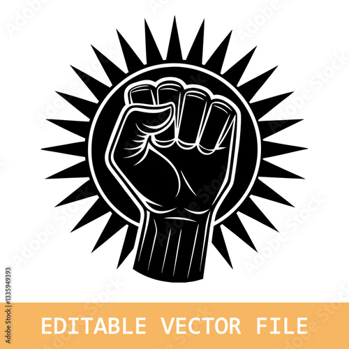vector illustration of a hand . black lives matter