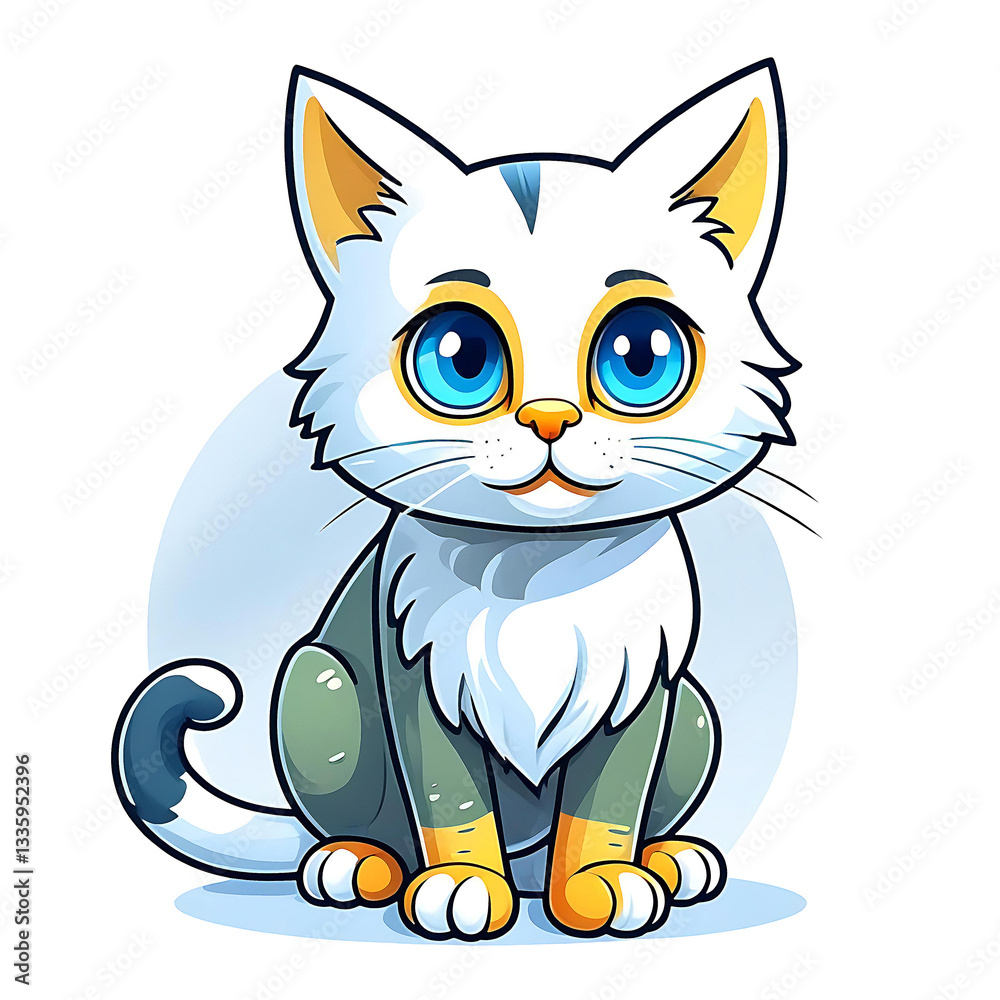 Obraz premium Cartoon Cat Illustration