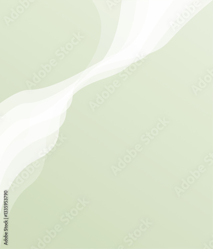 Illustration with soft green translucent curved lines