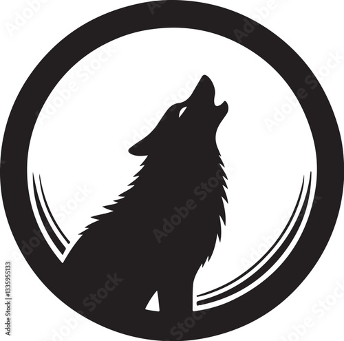 Wolf Howling Moon Silhouette Bundle
