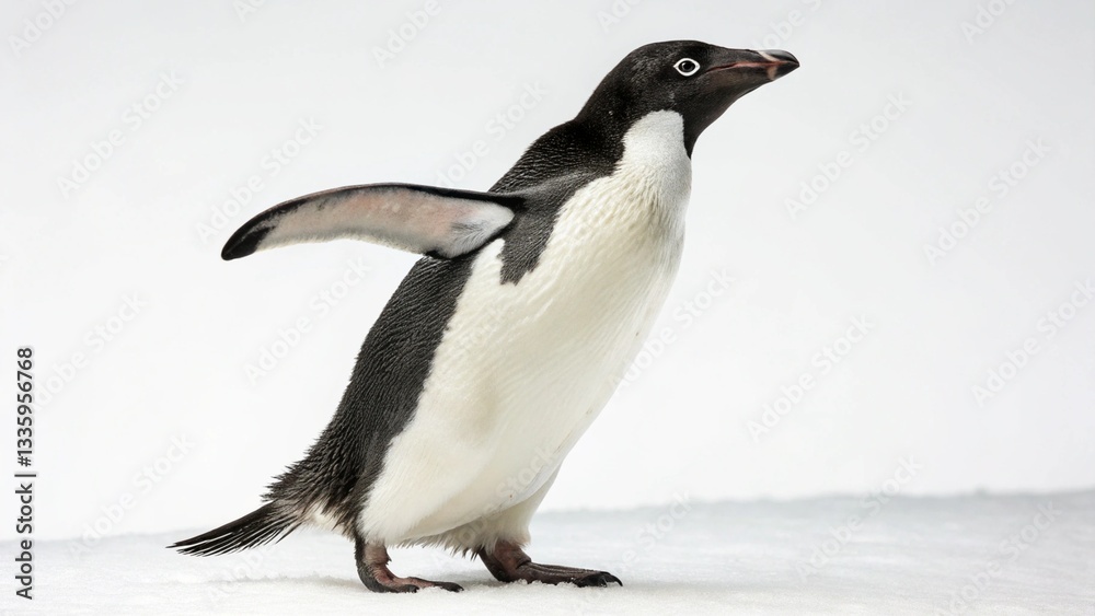 Fototapeta premium Adelie Penguin in full view on studio background 