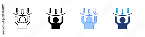 Resilience Multi Style Icon Set Vector 