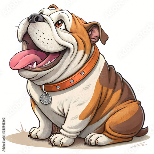 english bulldog puppy vector illustration isolated on white background