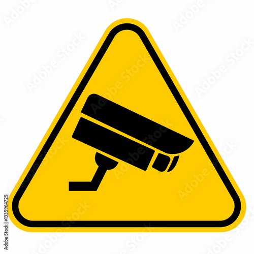 CCTV Surveillance Warning Sign – Security Camera Alert Vector
